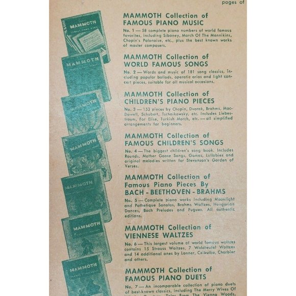 1936 Mammoth Series #1 Robbins Mammoth Collection Of Famous Piano Music Book - Picture 4 of 12